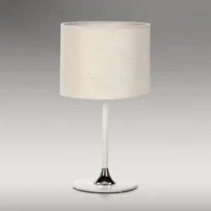 delta chrome table lamp with ivory woven shade – sleek & stylish lighting