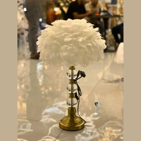white feather table lamp with crystal base elegant bedside light uae
