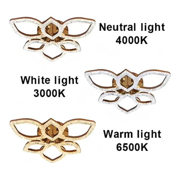 elegant leaf shape crystal led ceiling light