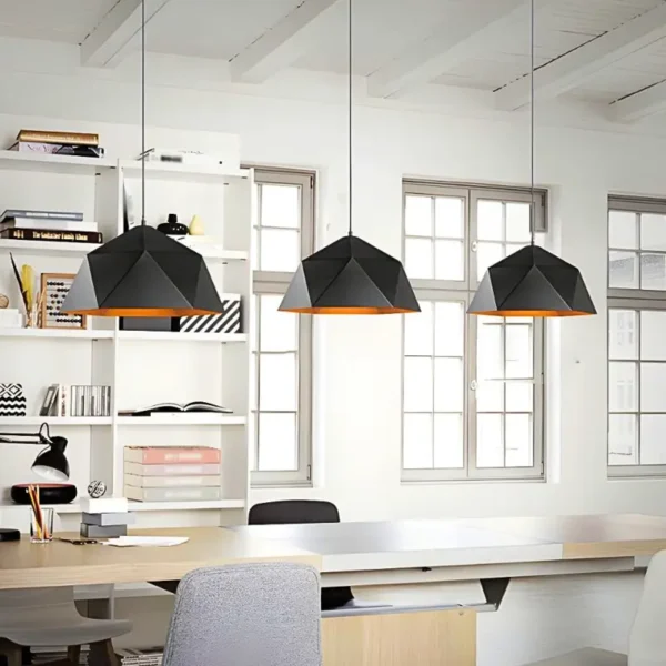 modern hexagonal metal pendant light fixture
