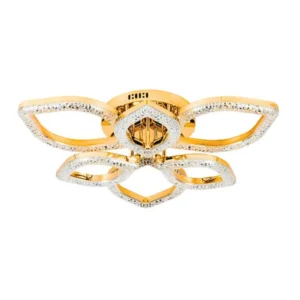elegant leaf shape crystal led ceiling light