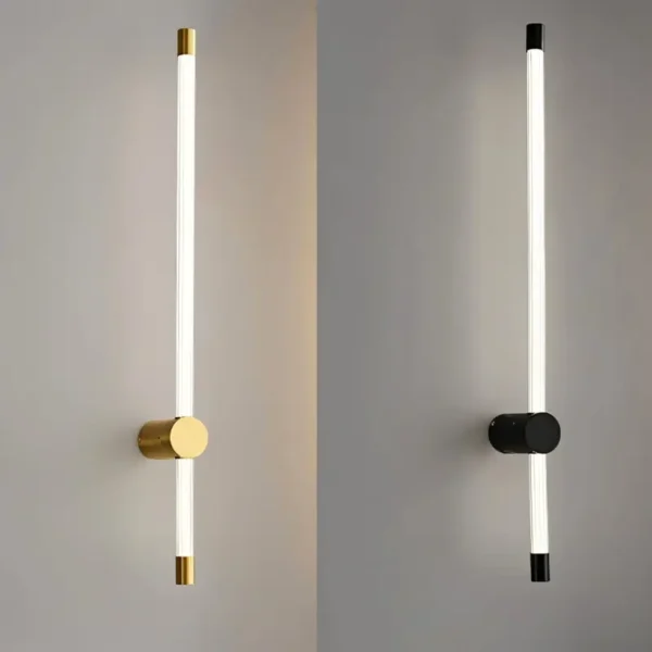 modern vertical wall lamp brass finish led