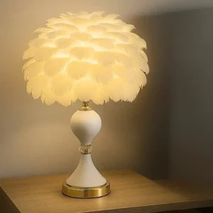 crystal led feather desk lamp nordic modern design