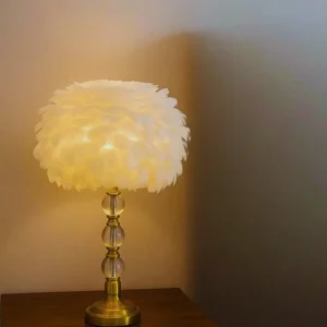 crystal led feather desk lamp nordic modern design
