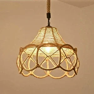 rustic hemp rope pendant light