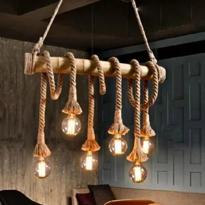 cozy hemp rope chandelier
