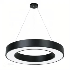 modern led ring pendant light – adjustable black