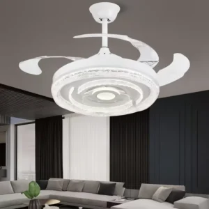 led ceiling fan with light uae | retractable blades, 3cct + remote — quiet cooling, fast delivery