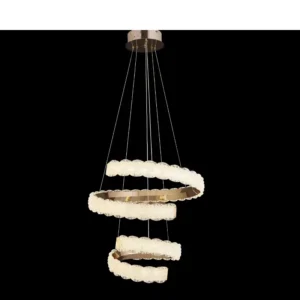 crystal ring chandelier uae | adjustable 3‑ring led in gold — warm 3000k, fast delivery