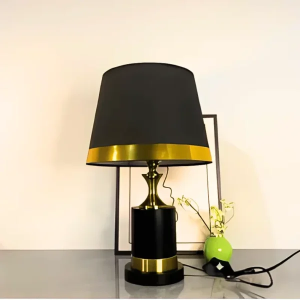 sleek stainless bedside lamp with elegant linen shade