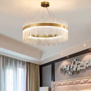 modern crystal chandelier led light – gold frame