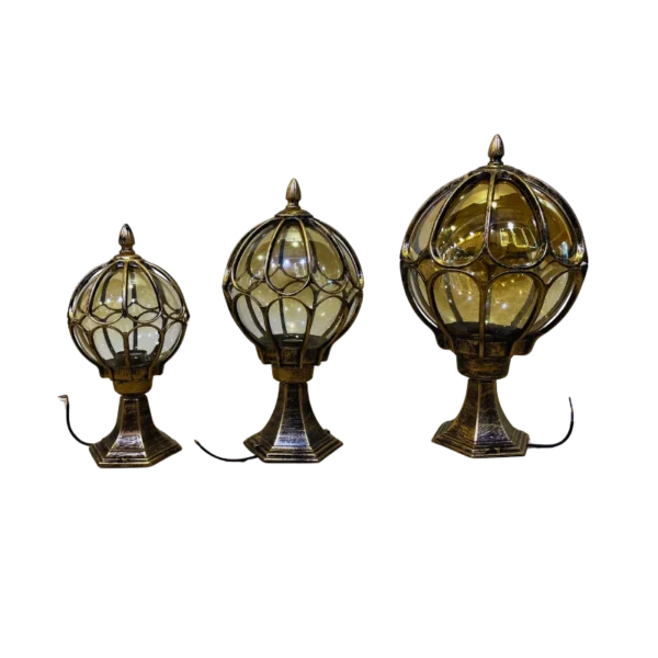 gate pillar light uae | vintage bronze globe, e27 led — weatherproof, fast delivery