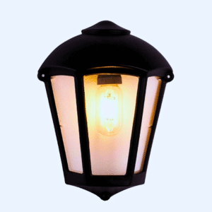 fabio black clear e27 half wall light